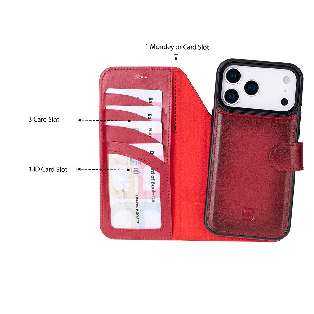 Magic iPhone 18 Pro Max / 17 Pro Max Detachable Leather Wallet Case