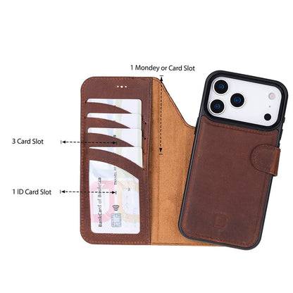 Magic iPhone 18 Pro / 17 Pro Detachable Leather Wallet Case