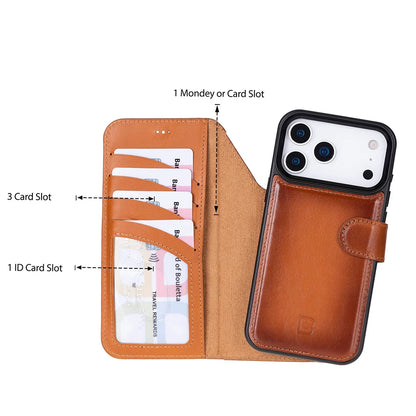 Magic iPhone 18 Pro Max / 17 Pro Max Detachable Leather Wallet Case