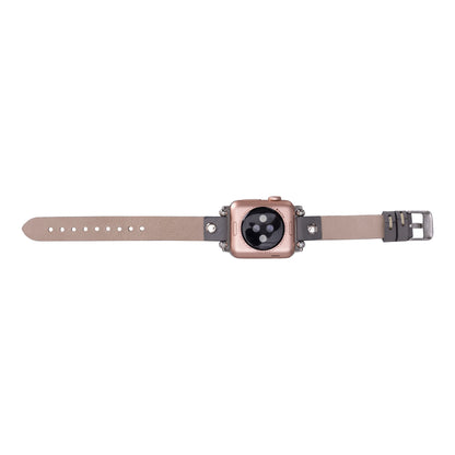 Ferro with Silver Trok Lederarmband für Apple Watch aus echtem Leder