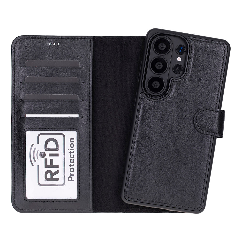 Magic Abnehmbar Leder Wallet Case für Samsung Galaxy S26 Ultra aus echtem Leder