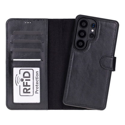 Magic Abnehmbar Leder Wallet Case für Samsung Galaxy S26 Ultra aus echtem Leder