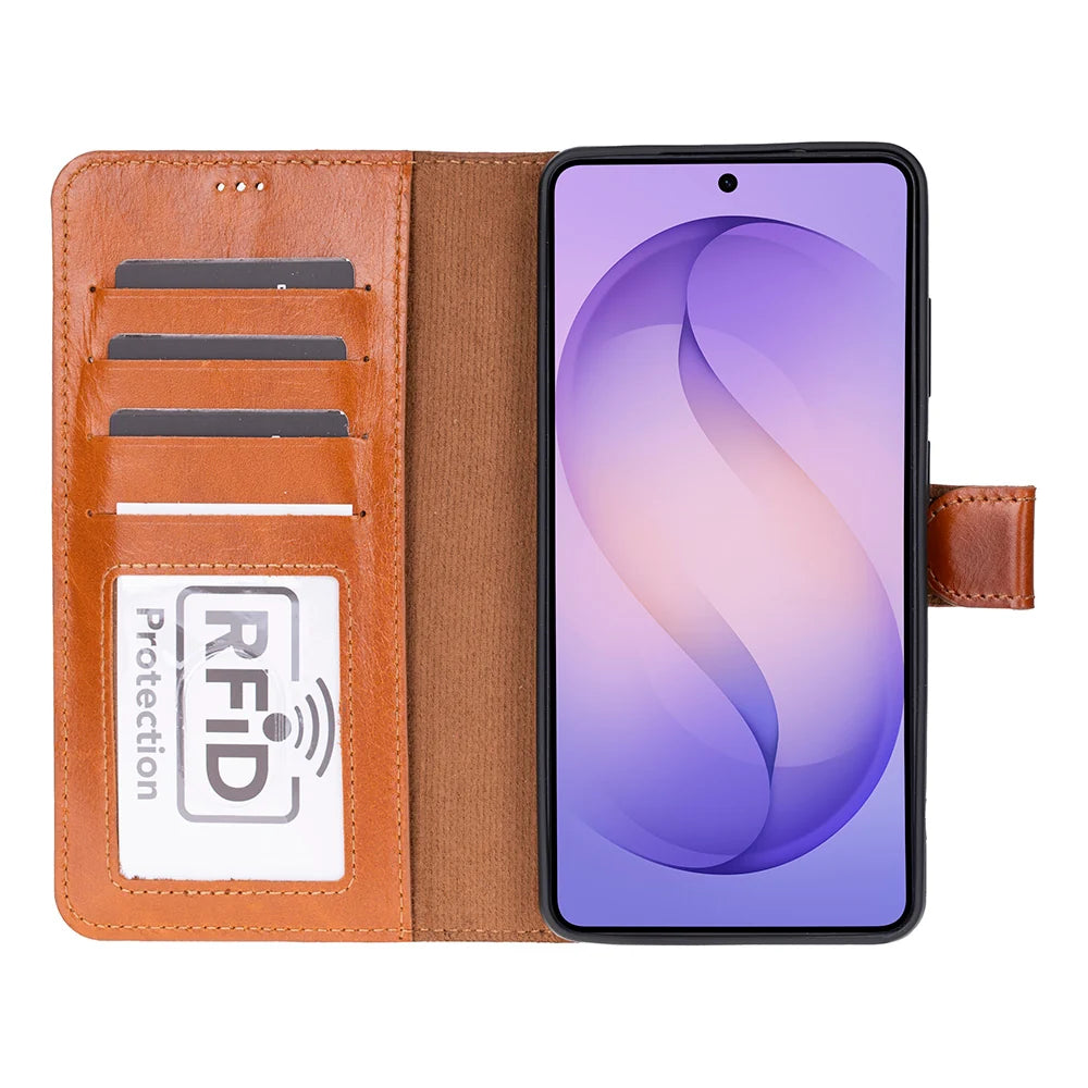 Magic Abnehmbar Leder Wallet Case für Samsung Galaxy S26 Ultra aus echtem Leder