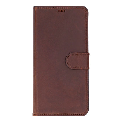 Magic Abnehmbar Leder Wallet Case für Samsung Galaxy S26 Ultra aus echtem Leder in Braun