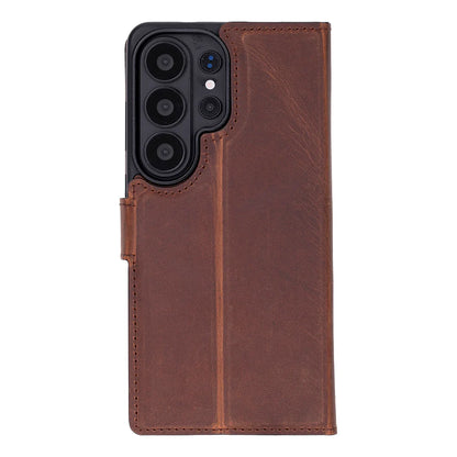 Magic Abnehmbar Leder Wallet Case für Samsung Galaxy S26 Ultra aus echtem Leder