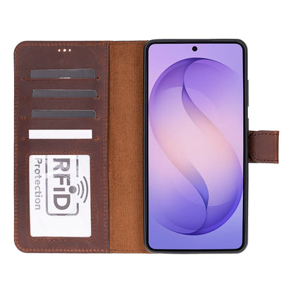 Magic Abnehmbar Leder Wallet Case für Samsung Galaxy S26 Ultra aus echtem Leder