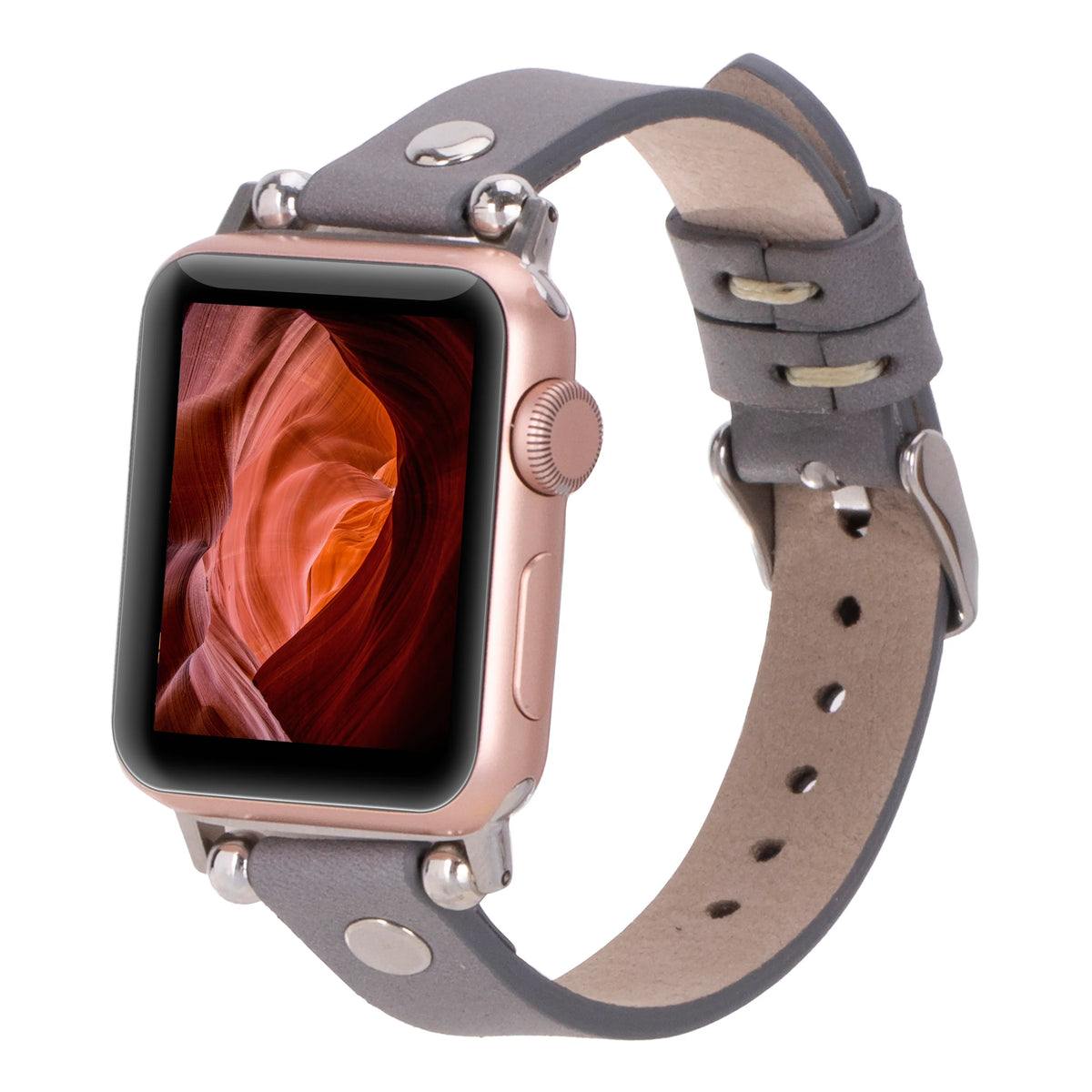 Ferro with Silver Trok Lederarmband für Apple Watch aus echtem Leder