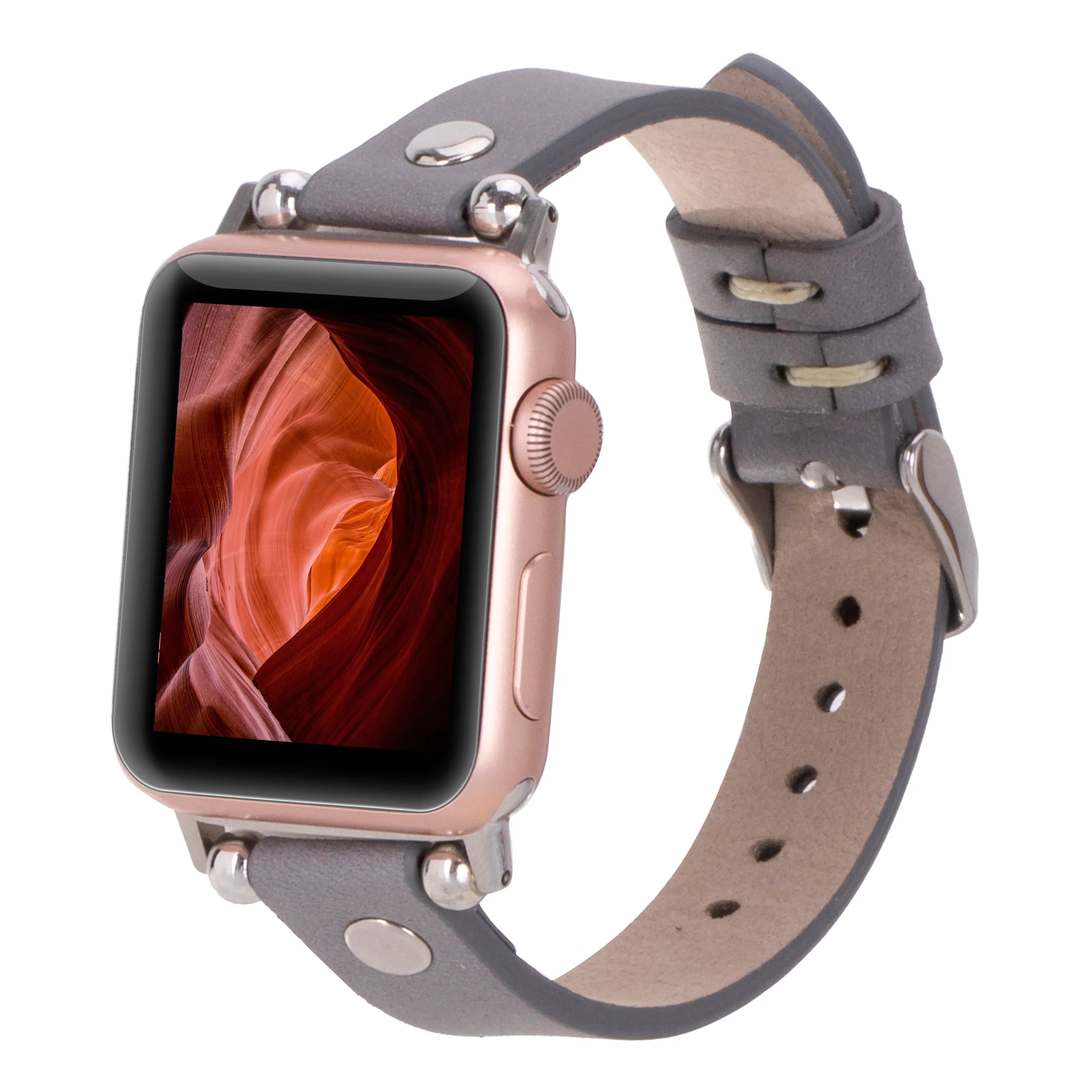 Ferro with Silver Trok Lederarmband für Apple Watch aus echtem Leder