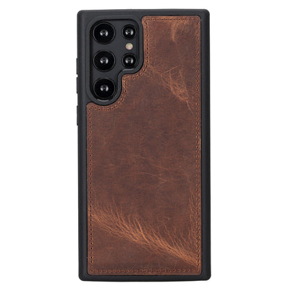 Magic Abnehmbar Leder Wallet Case für Samsung Galaxy S23 Ultra aus echtem Leder
