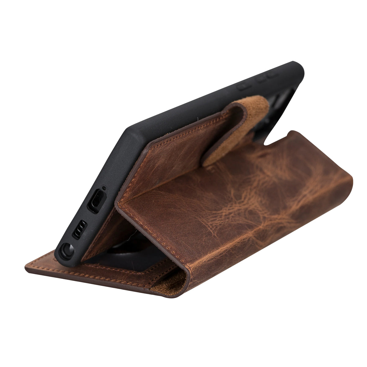 Magic Abnehmbar Leder Wallet Case für Samsung Galaxy S23 Ultra aus echtem Leder