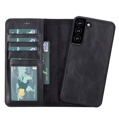 Magic Abnehmbar Leder Wallet Case für Samsung Galaxy S22 Plus aus echtem Leder
