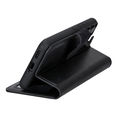 Magic Abnehmbar Leder Wallet Case für Samsung Galaxy S23 aus echtem Leder