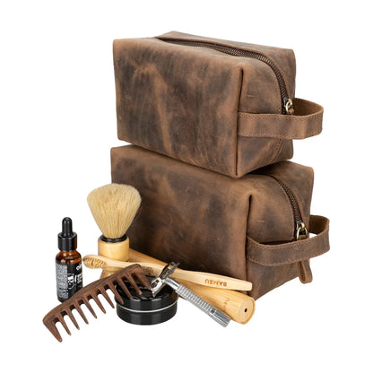 Eve Dopp Kit, Large Kulturbeutel aus echtem Leder aus echtem Leder