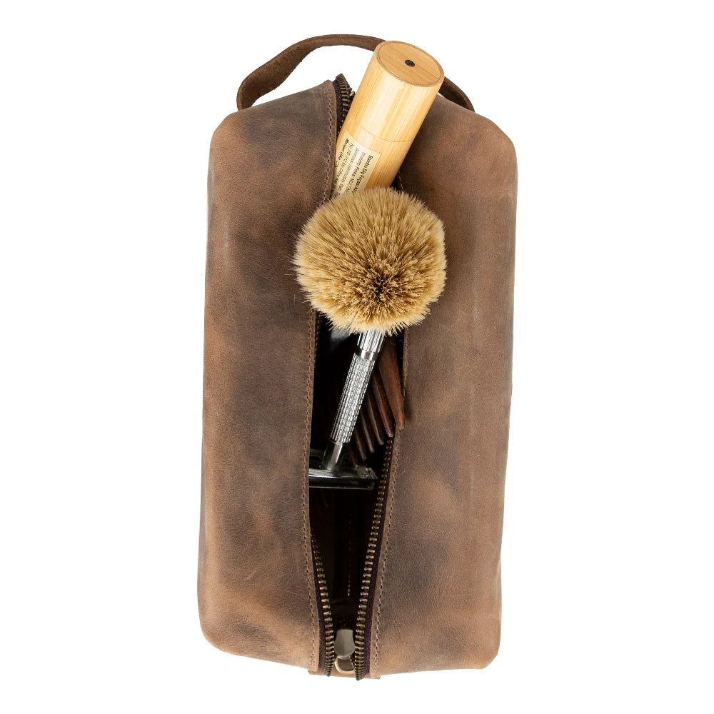 Eve Dopp Kit, Large Kulturbeutel aus echtem Leder aus echtem Leder