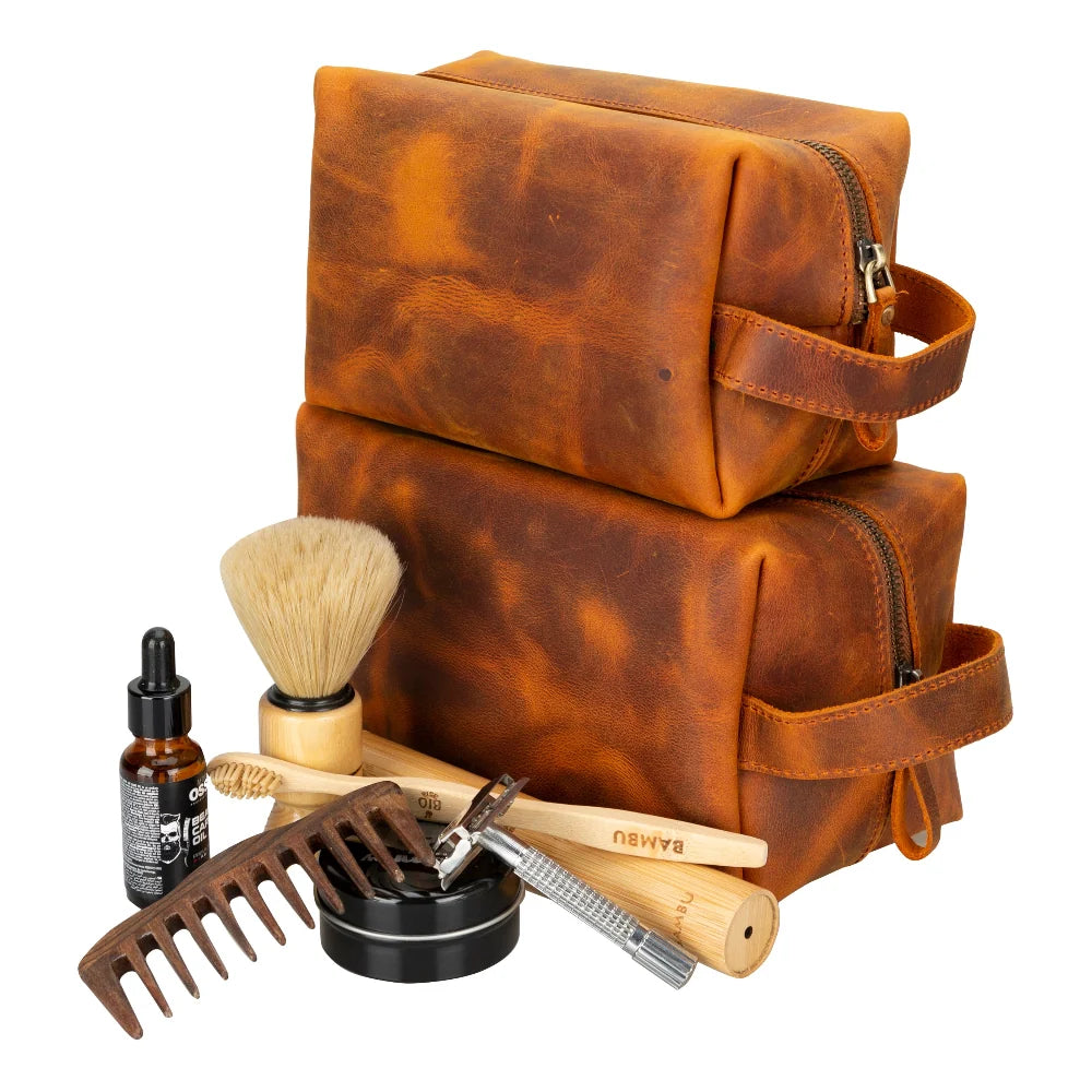 Eve Dopp Kit, Large Kulturbeutel aus echtem Leder aus echtem Leder