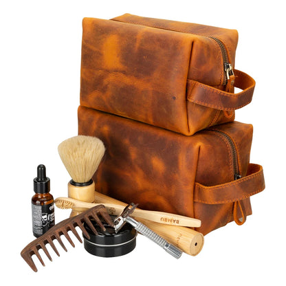 Eve Dopp Kit, Large Kulturbeutel aus echtem Leder aus echtem Leder