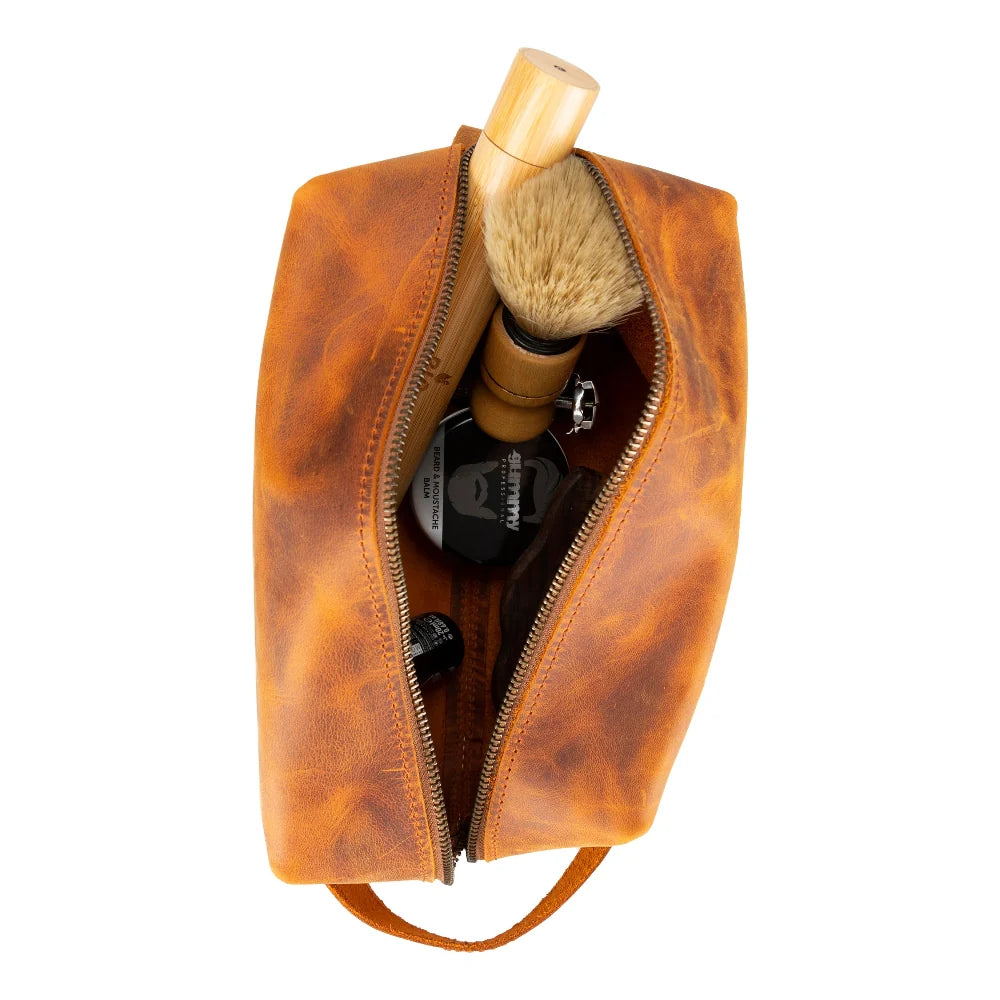 Eve Dopp Kit, Large Kulturbeutel aus echtem Leder aus echtem Leder