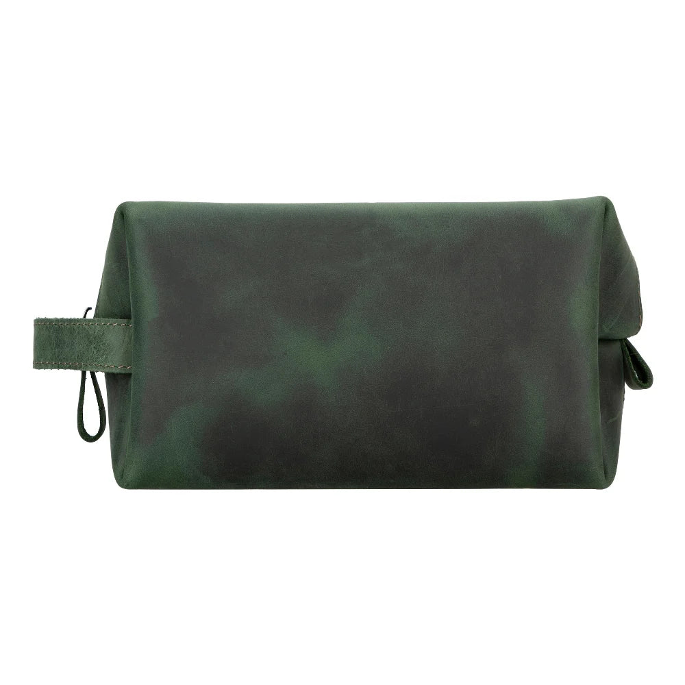 Eve Dopp Kit, Large Kulturbeutel aus echtem Leder aus echtem Leder in Grün