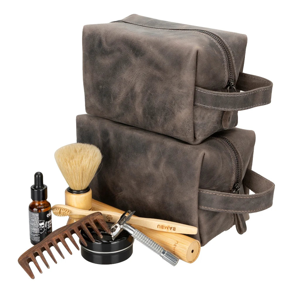 Eve Dopp Kit, Medium Kulturbeutel aus echtem Leder aus echtem Leder