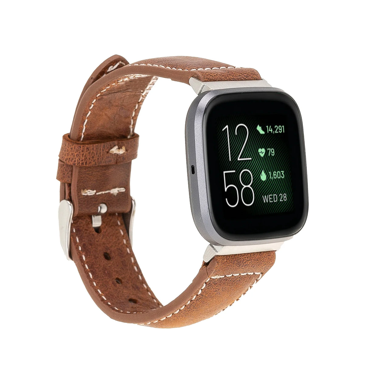 Dominor Lederarmband für Apple Watch aus echtem Leder in Silber
