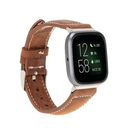 Dominor Lederarmband für Apple Watch aus echtem Leder in Silber