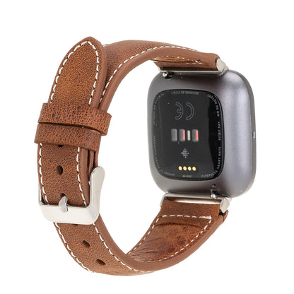 Dominor Lederarmband für Apple Watch aus echtem Leder in Silber