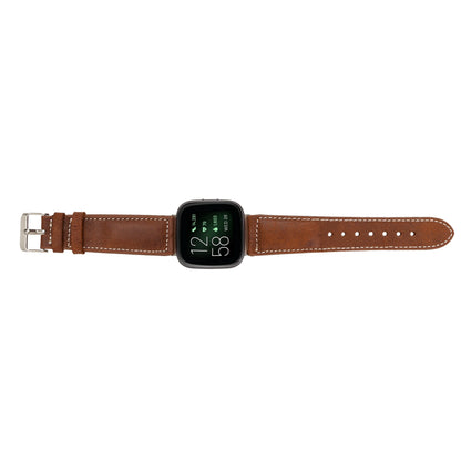 Dominor Lederarmband für Apple Watch aus echtem Leder in Silber