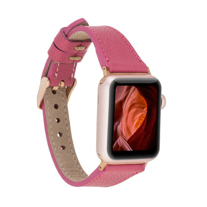 Schmal Lederarmband für Apple Watch aus echtem Leder