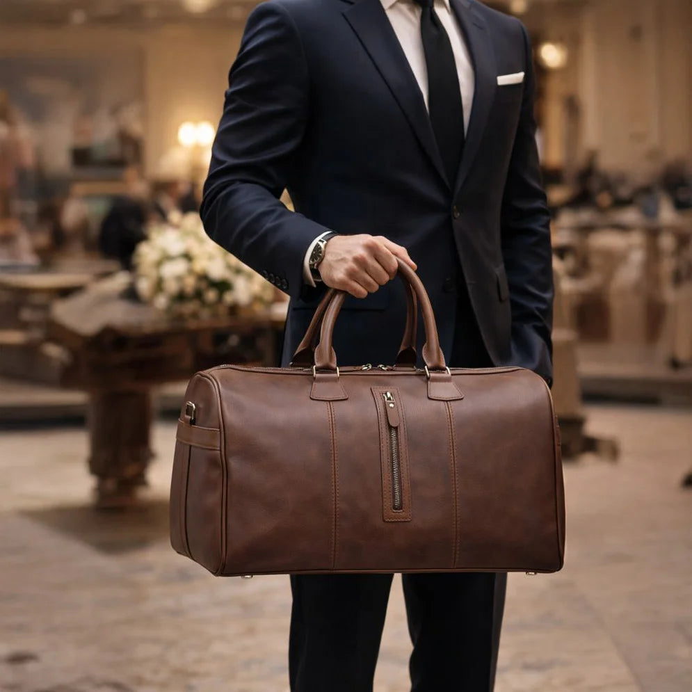 Dolly Wochenend Duffle Weekender aus echtem Leder aus echtem Leder in Braun