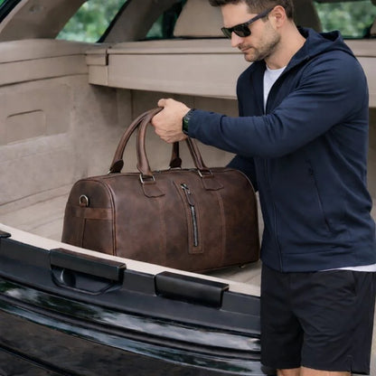 Dolly Wochenend Duffle Weekender aus echtem Leder aus echtem Leder in Schwarz