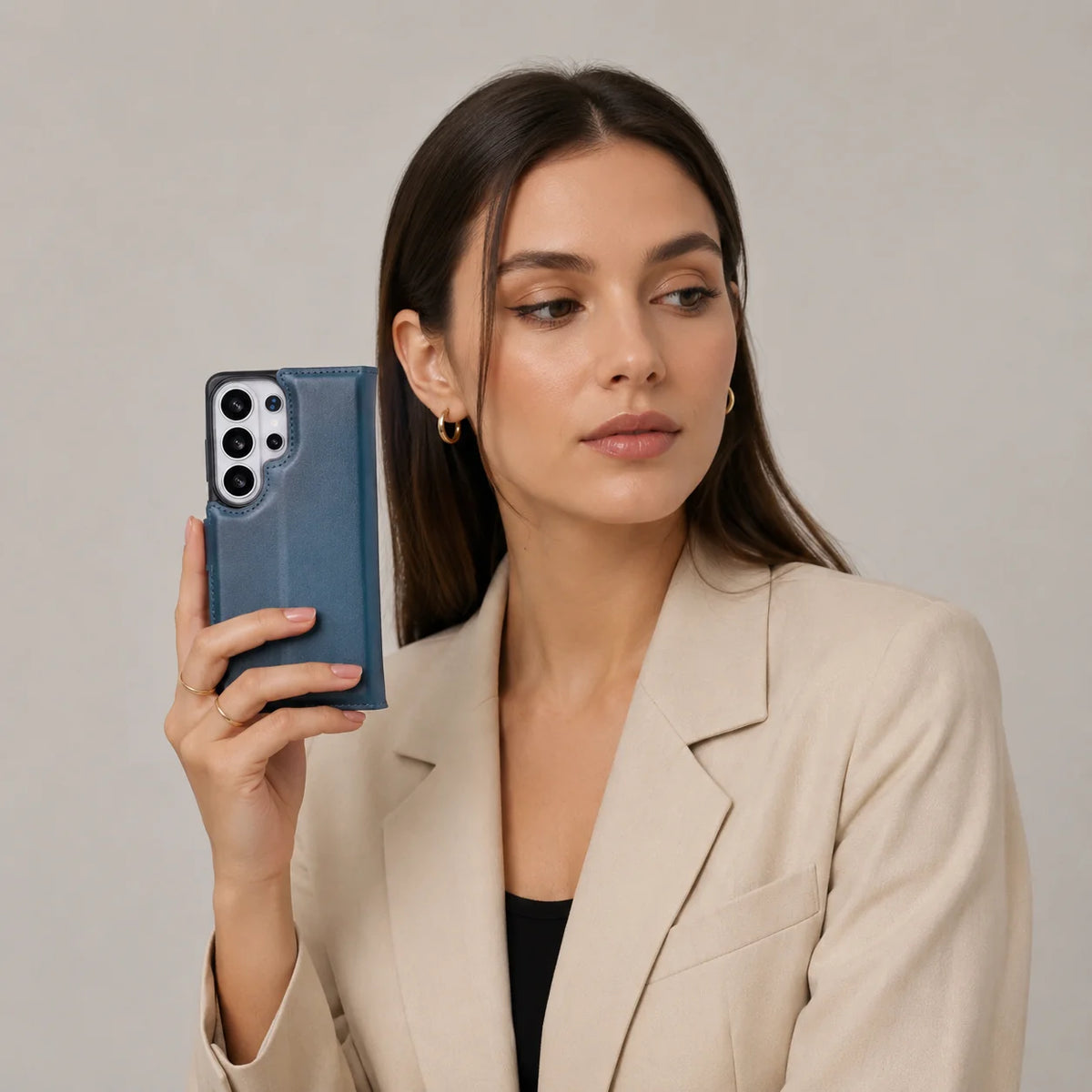 Magic Abnehmbar Leder Wallet Case für Samsung Galaxy S26 Ultra aus echtem Leder