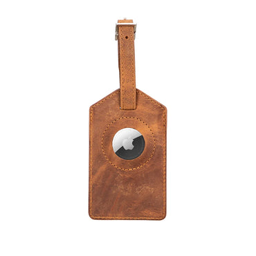 Airconrad Luggage Tag aus echtem Leder aus echtem Leder in Braun