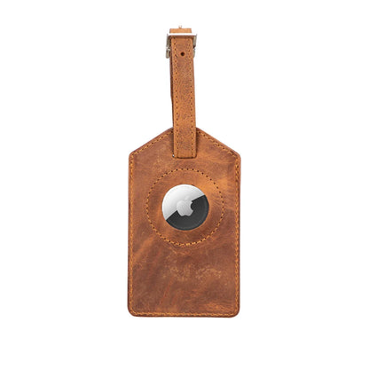 Airconrad Luggage Tag aus echtem Leder aus echtem Leder in Braun