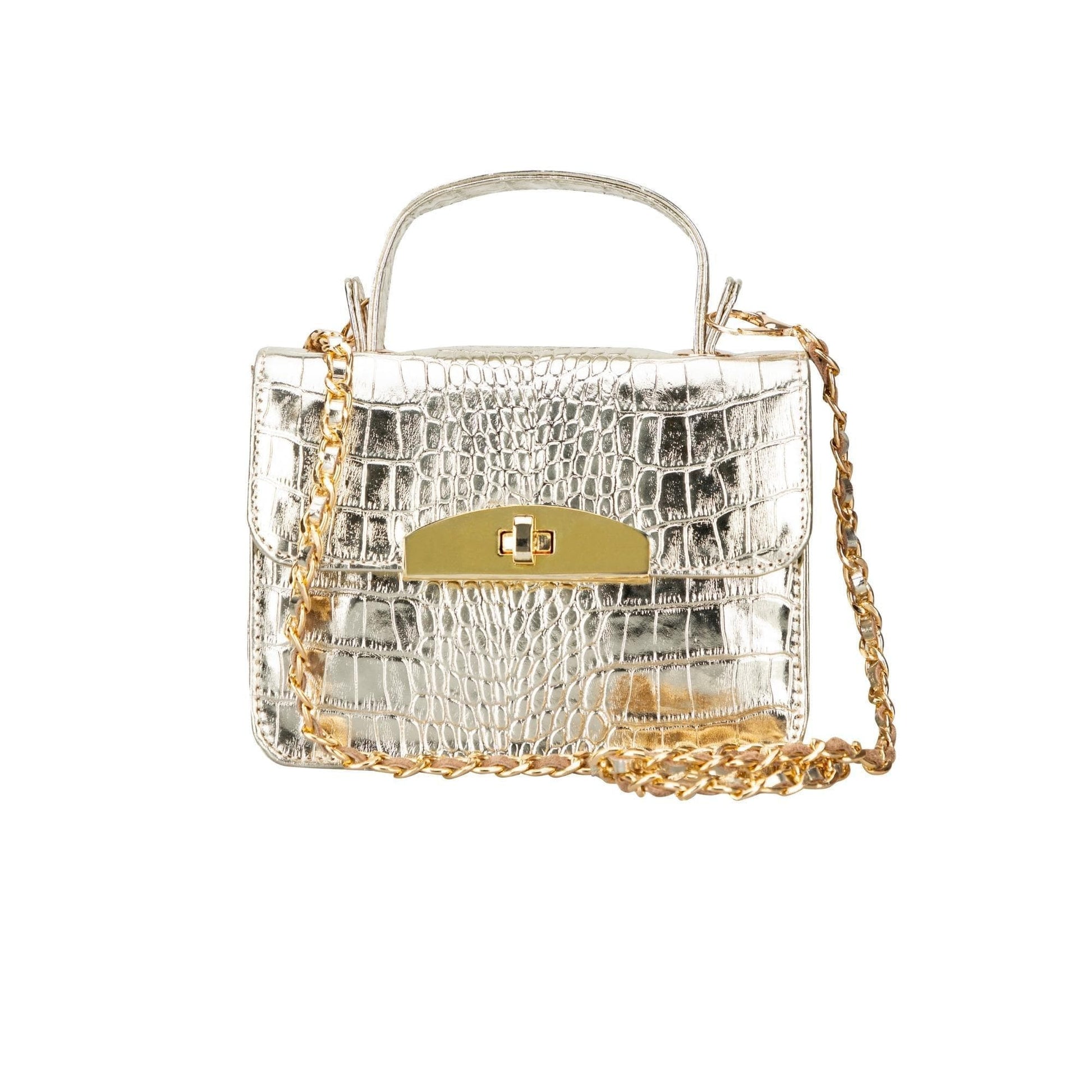 Bouletta Alisha Geniune Leather Women’s Bag Gold Croc