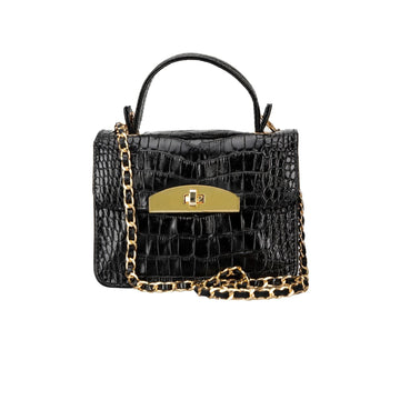 Bouletta Alisha Geniune Leather Women’s Bag Black Croc