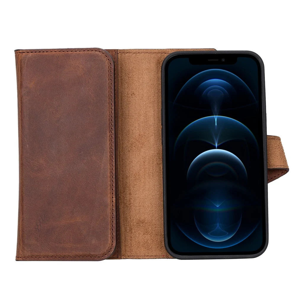 Santa iPhone 13 Mini Leather Detachable Wallet Case