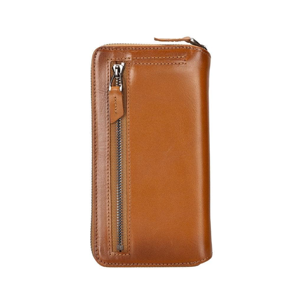 Bouletta Apple iPhone 14 Series Detachable and Zipper Leather Wallet Case - PMW iPhone 14 Pro Max / Tiguan Tan