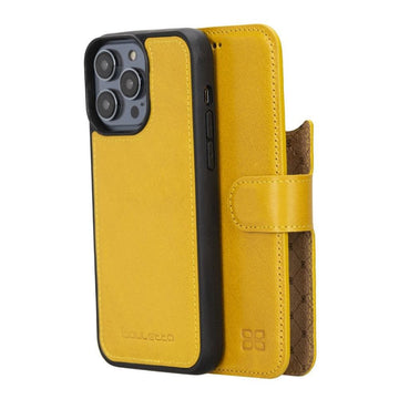 Bouletta Apple iPhone 14 Series Detachable Leather Wallet Case Colorful - MW iPhone 14 Pro Max / Yellow / Leather