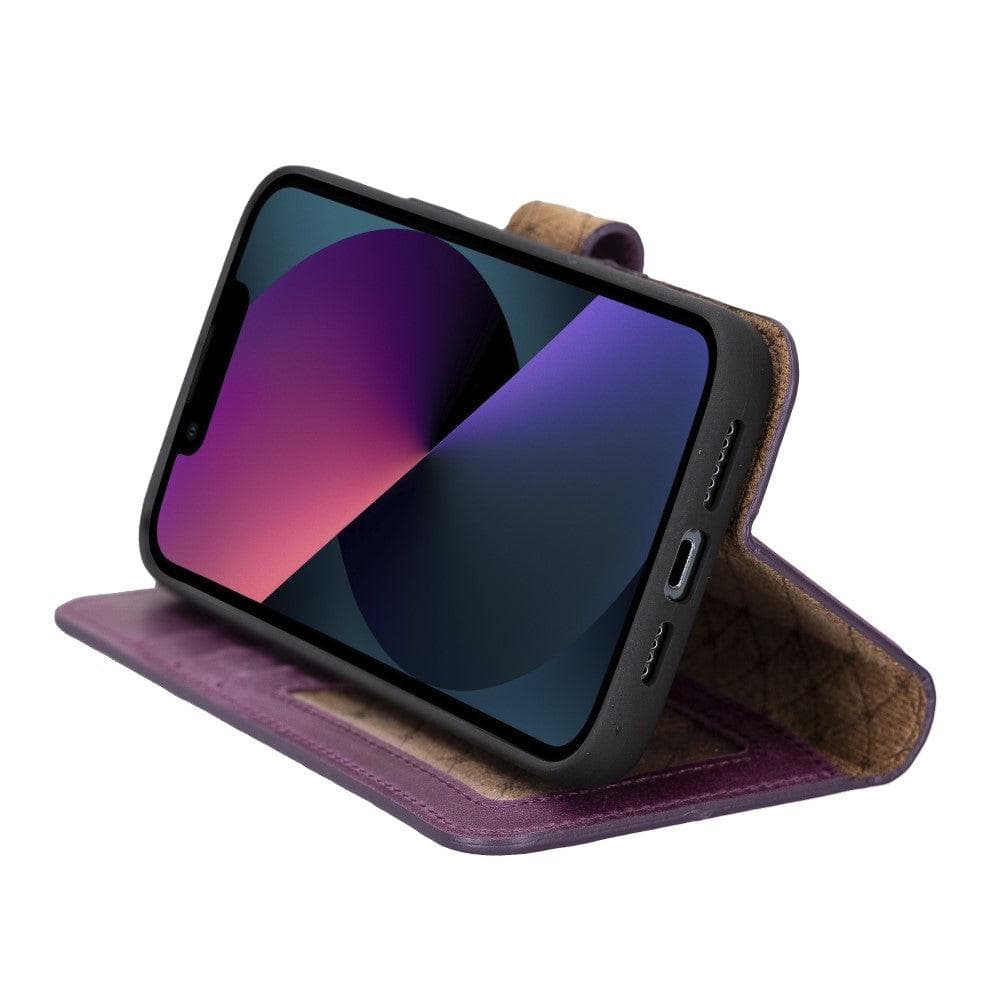 Bouletta Apple iPhone 14 Series Detachable Leather Wallet Case Darker Color - MW iPhone 14 Plus / Purple