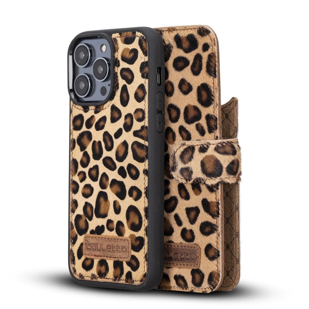 Magic Darker Color Abnehmbar Leder Wallet Case für iPhone 14 Pro Max aus echtem Leder