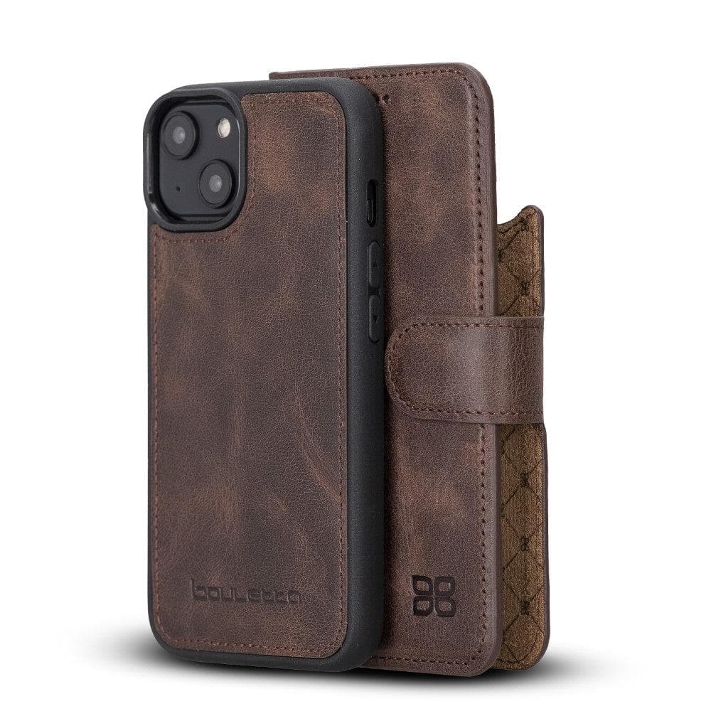 Magic Darker Color Abnehmbar Leder Wallet Case für iPhone 14 aus echtem Leder