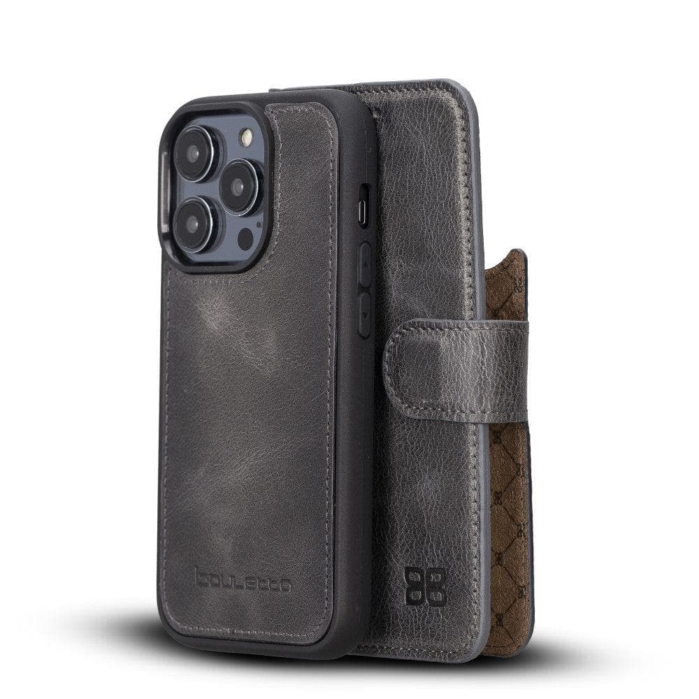 Magic Darker Color Abnehmbar Leder Wallet Case für iPhone 14 Pro aus echtem Leder