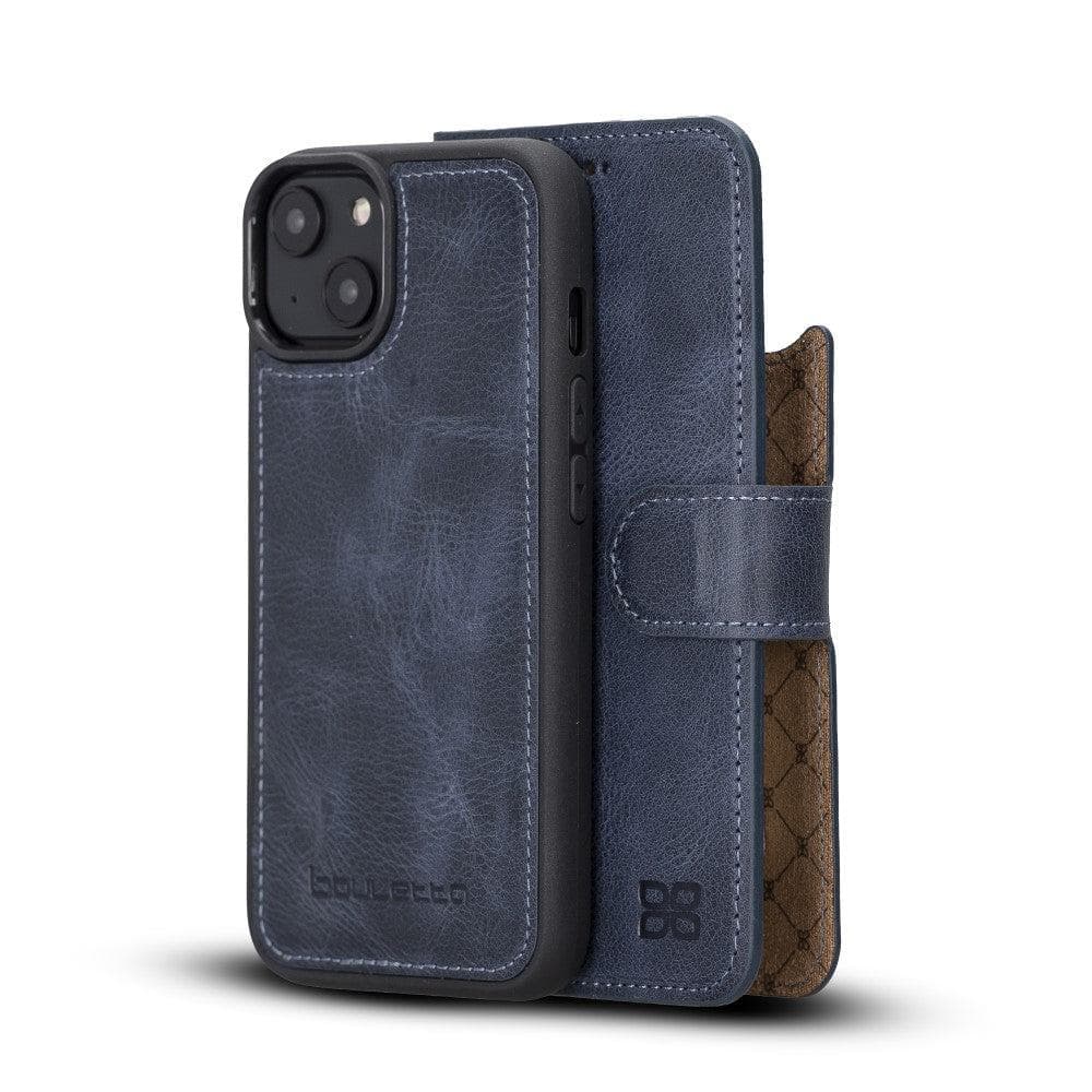 Magic Darker Color Abnehmbar Leder Wallet Case für iPhone 14 aus echtem Leder