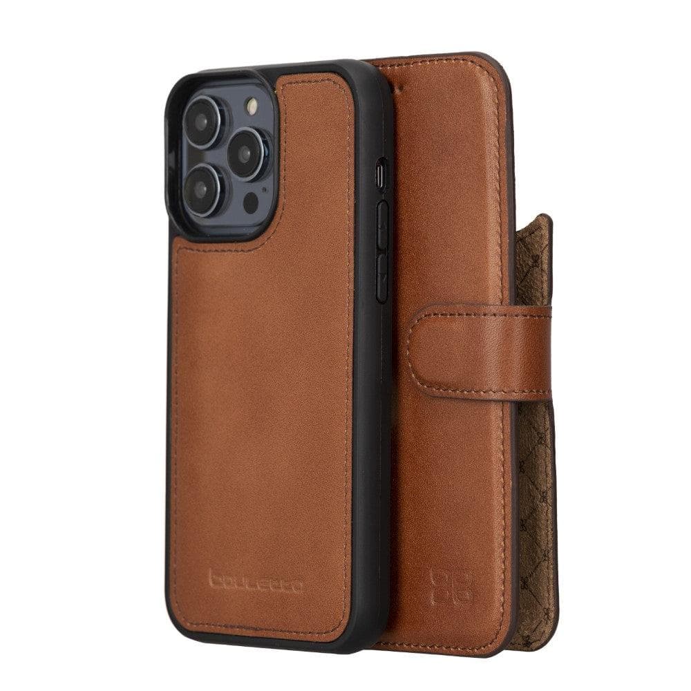 Magic Darker Color Abnehmbar Leder Wallet Case für iPhone 14 Pro aus echtem Leder