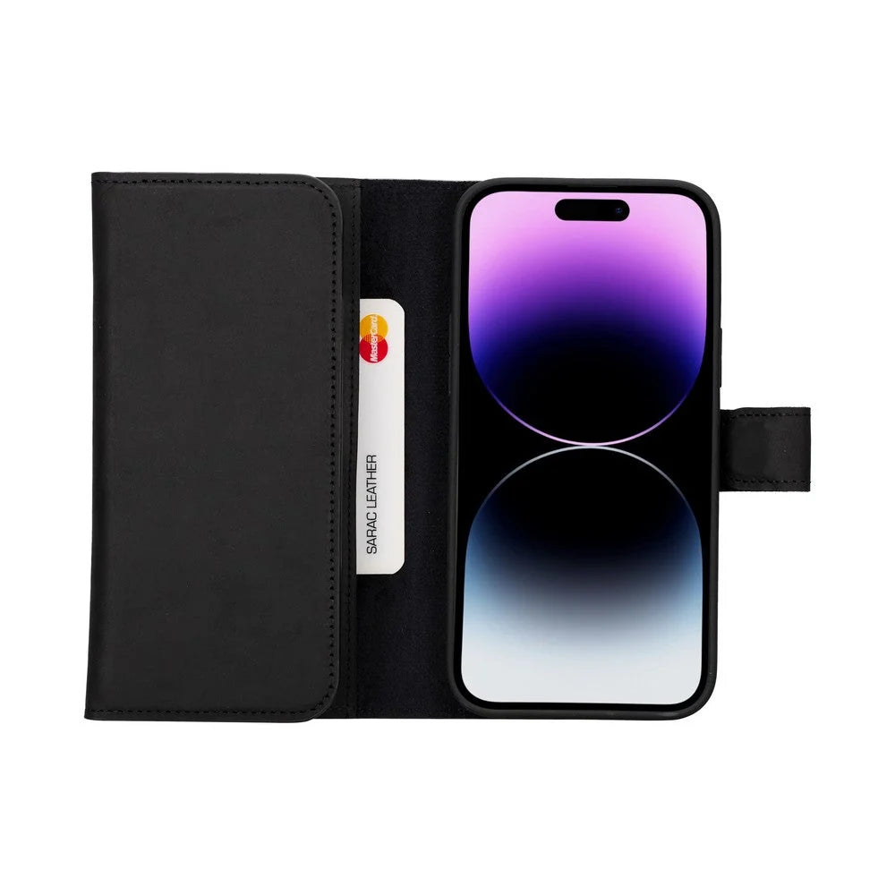 Santa iPhone 15 Pro Leather Detachable Wallet Case
