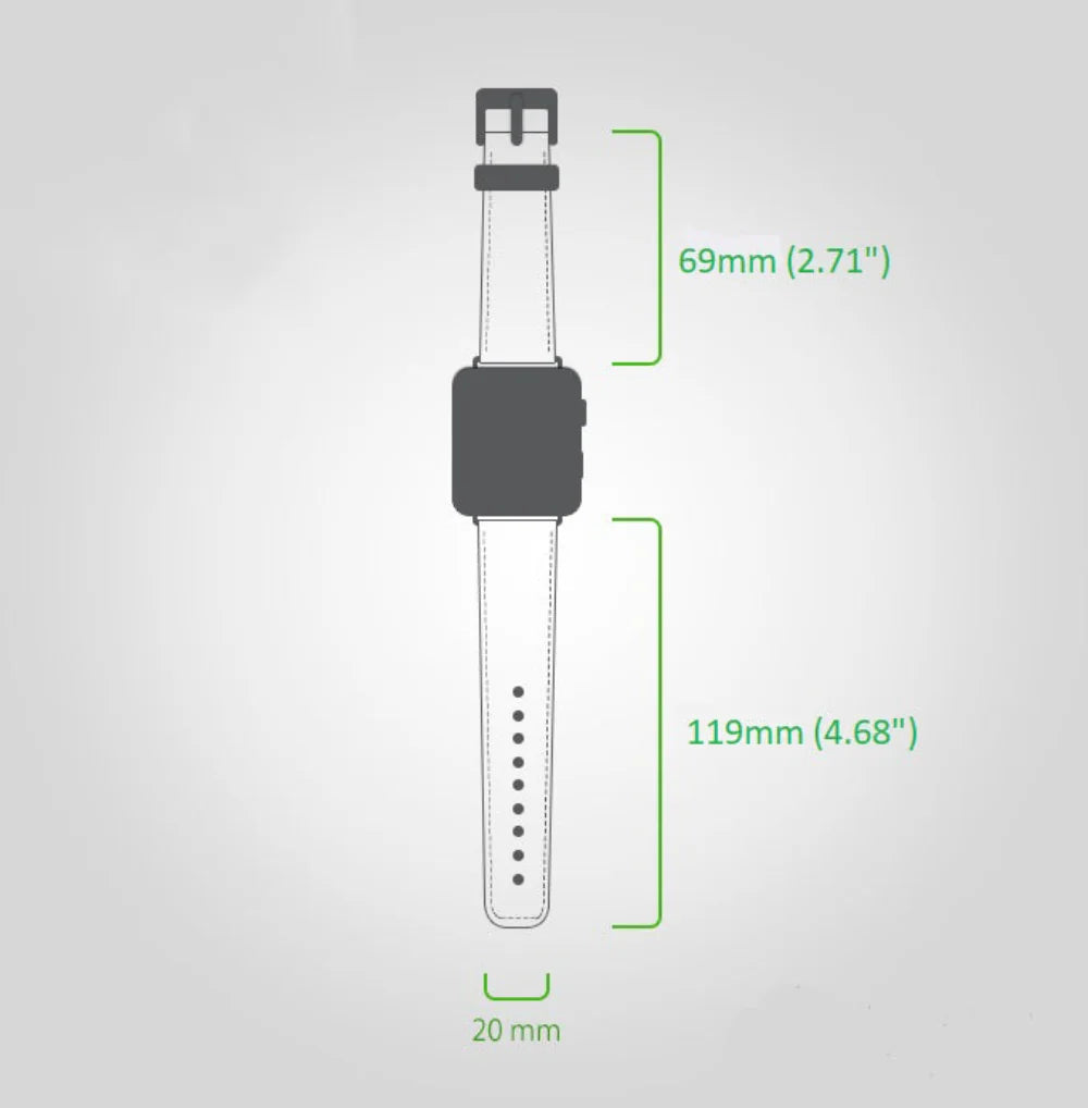 Schmal Lederarmband für Apple Watch aus echtem Leder