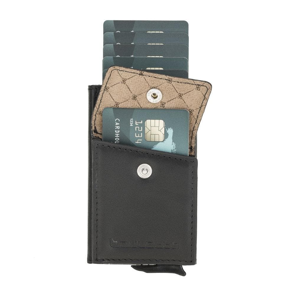 Bouletta Austin Leather Mechanical Coin Card Holder