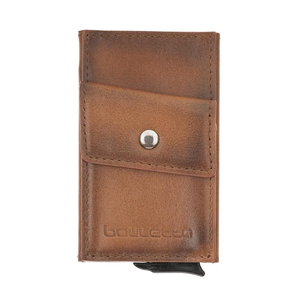 Bouletta Austin Leather Mechanical Coin Card Holder