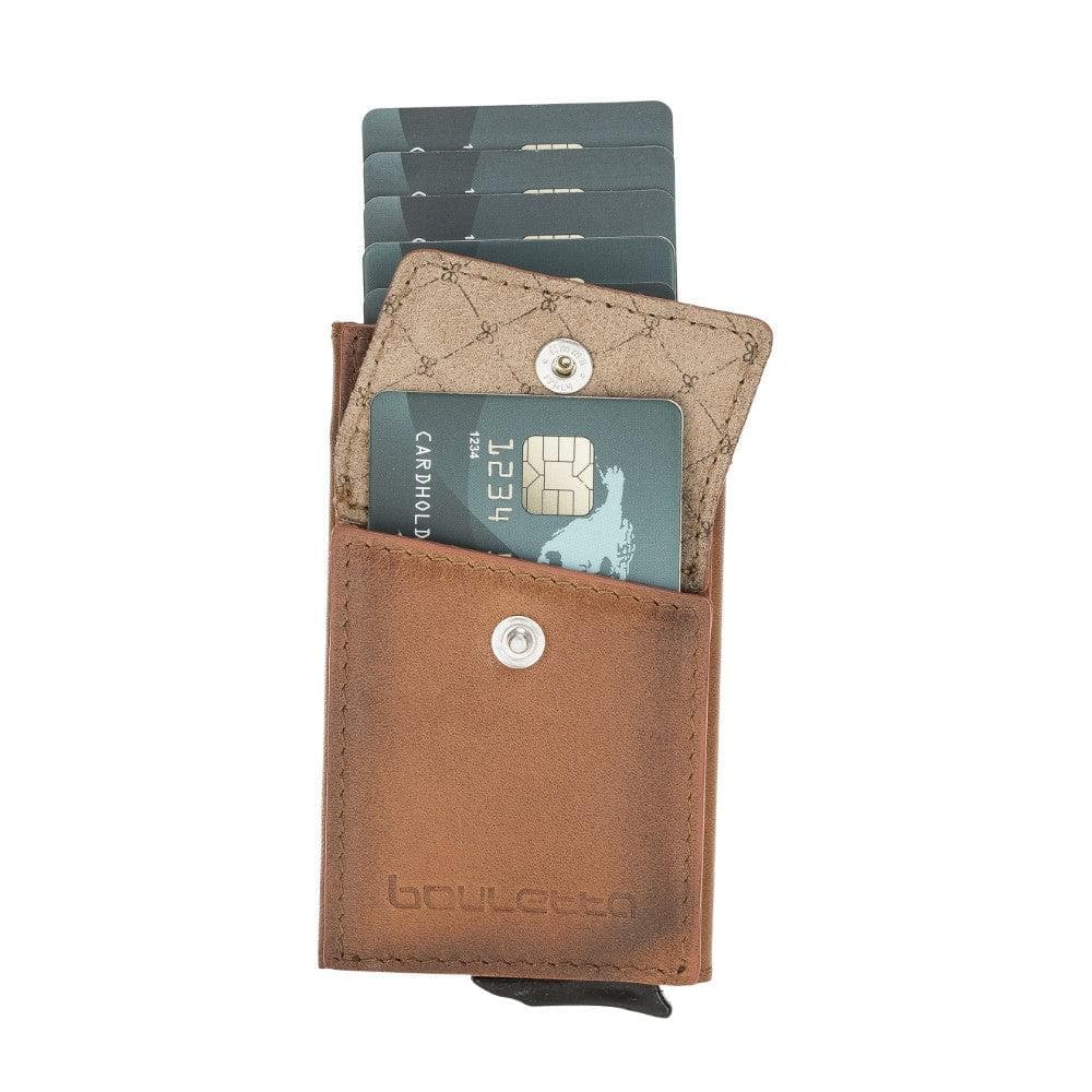 Bouletta Austin Leather Mechanical Coin Card Holder