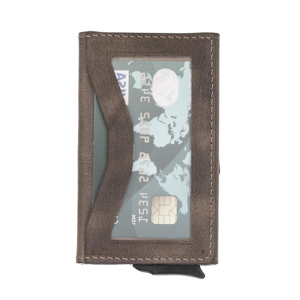 Bouletta Austin Leather Mechanical Coin Card Holder